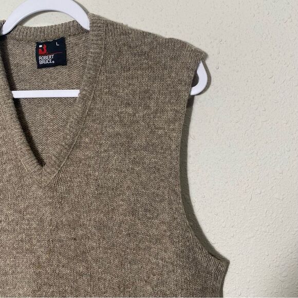 Robert Bruce 100% Wool V-Neck Knit Sweater Vest Men's Size Large - Picture 6 of 13